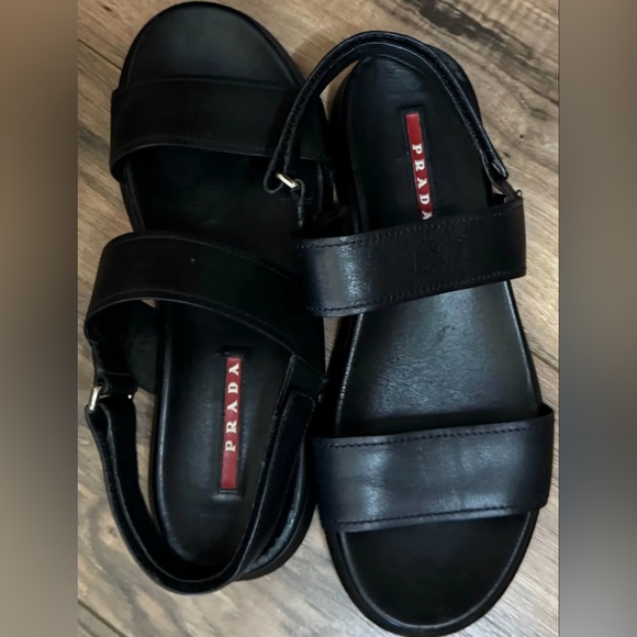 Prada black sandals women’s 7.5 - Picture 1 of 7
